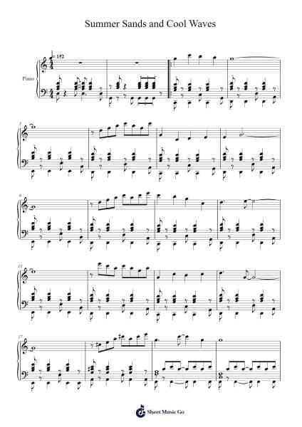 Summer Sands and Cool Waves Sheet Music by Jun Ishikawa-Arr.Kyleyy