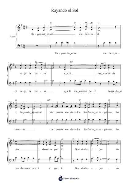 Rayando el Sol Sheet Music by Manuel M. Ponce-Arr.Vogtthia