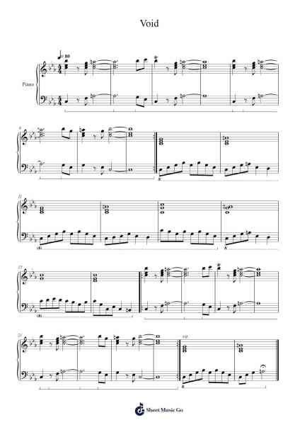 Void Sheet Music by kingdcl-Arr.Turdrea