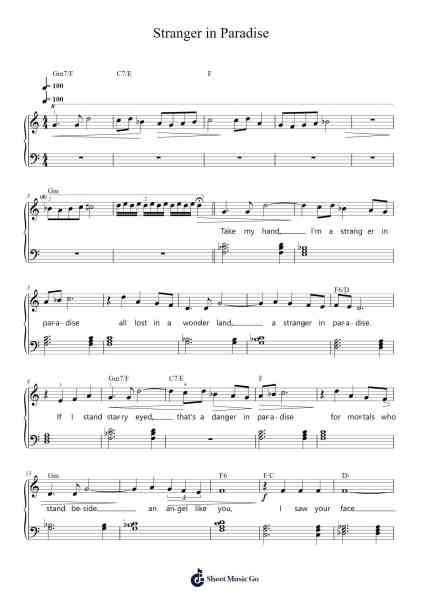 Stranger in Paradise Sheet Music by George Forrest-Arr.Jackbing Priceliot