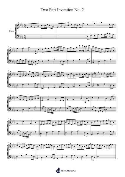 Two Part Invention No. 2 Sheet Music by Rosmil Manalansan-Arr.Odewyatt