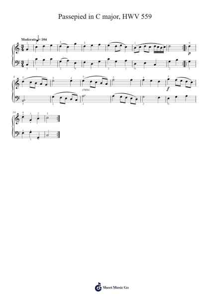 Passepied in C Major, HWV 559 Sheet Music by Georg Friedrich Händel-Arr.Thomfrank Springper