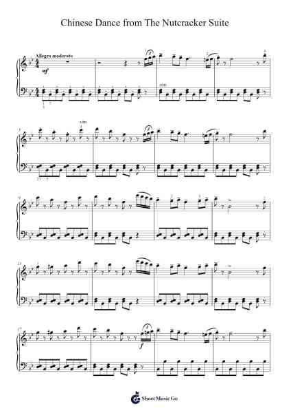 The Nutcracker, Op. 71: Act II Tableau 3 - No. 12e. Divertissement: Tea (Chinese Dance) Sheet Music by Pyotr Ilyich Tchaikovsky-Arr.Huttwer Sampland