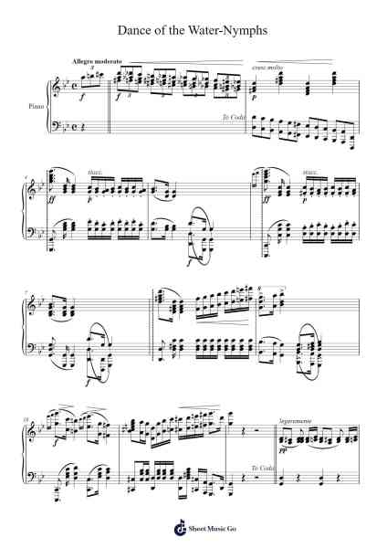 Dance of the Water-Nymphs Sheet Music by Paul-Jean De Chauvenet-Arr.Dwightbright