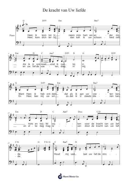 De kracht van Uw liefde Sheet Music by -Arr.Gwenje Cookmike