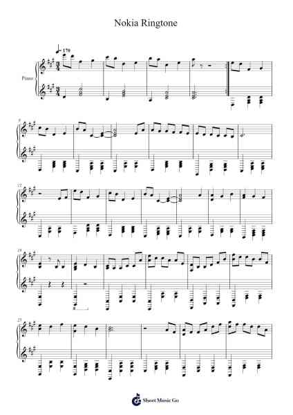 Nokia Ringtone Sheet Music by Misc-Arr.Lencher Jameswyatt