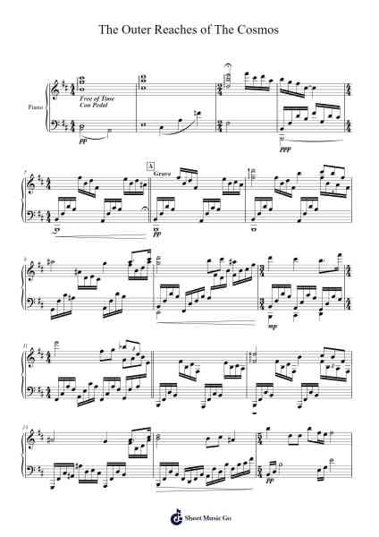 The Outer Reaches of The Cosmos Sheet Music by Otscott Viro'neil-Arr.Rhysgel Dilcooke