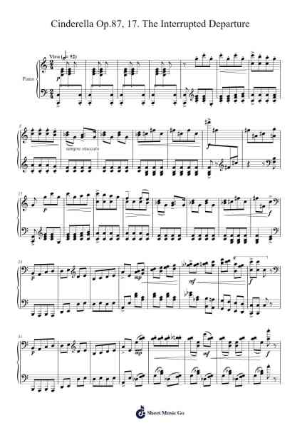 Cinderella Op.87, 17. The Interrupted Departure Sheet Music by Sergei Prokofiev-Arr.Gardi Clairero