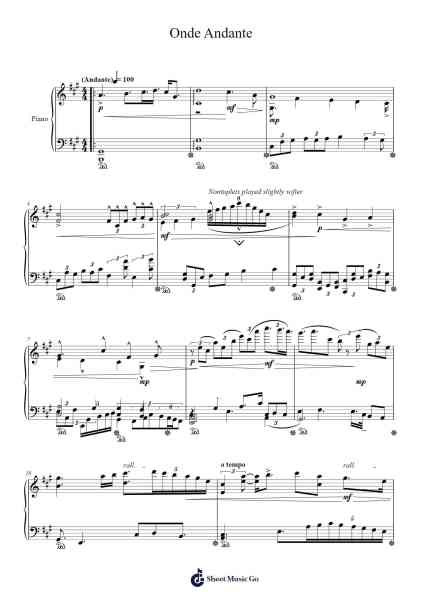 Onde Andante Sheet Music by Éva Szólista-Arr.Hulclark