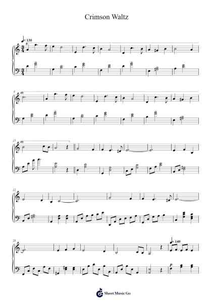 Crimson Waltz Sheet Music by Yukiko Isomura-Arr.Ruthneil Rulan