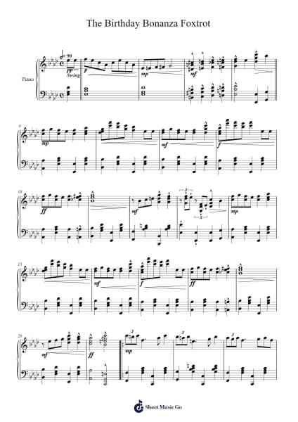 The Birthday Bonanza Foxtrot Sheet Music by Stilkim-Arr.Eveken Dougloyd