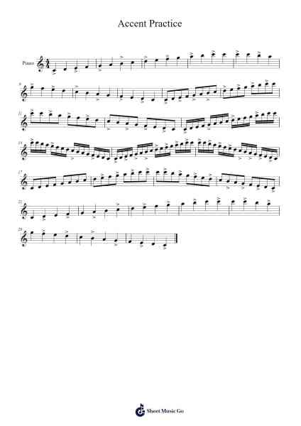 Accent Practice Sheet Music by Brooke Macy-Arr.Fagee