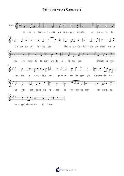 Primera voz (Soprano) Sheet Music by Daniel Zamudio-Arr.Waygrid