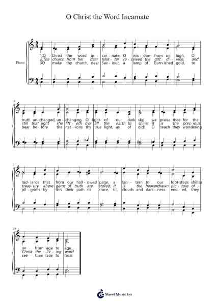O Christ the Word Incarnate 樂譜由 J.P. Hullah - 編曲 Dilliz Woolfsil