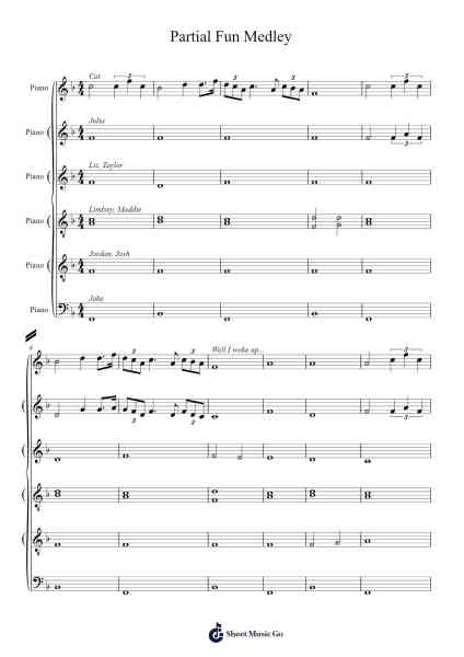 Partial Fun Medley Sheet Music by -Arr.Campnah