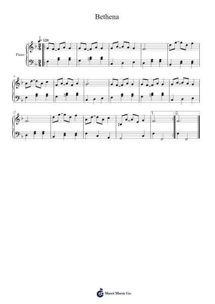 Bethena Sheet Music by Scott Joplin-Arr.Bairddict Sasback