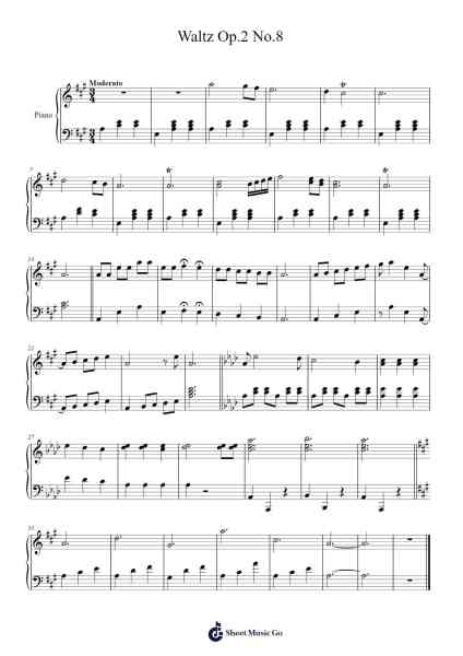 Waltz Op.2 No.8 樂譜由 Brandon Cook - 編曲 Paggai Noelsay