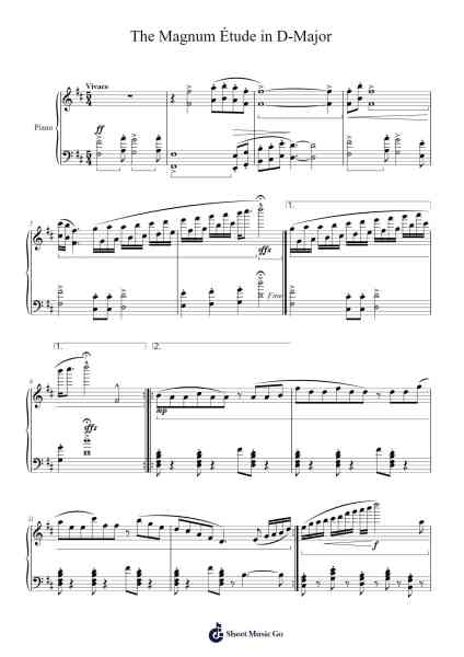 Magnum Étude in D Major Sheet Music by Rem Jaen Krafft-Arr.Corrie