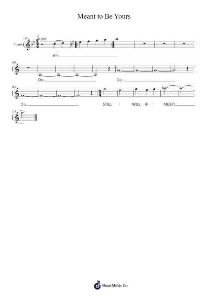 Meant to Be Yours Sheet Music by Flowerpher-Arr.Wano'neil Orn