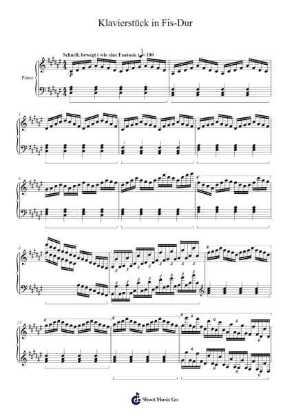 Klavierstück in Fis-Dur Sheet Music by Yassin Ibraim-Arr.Jerhue