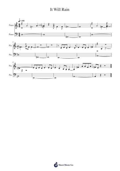 It Will Rain Sheet Music by Bruno Mars-Arr.Gillnise