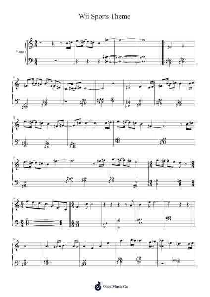 Wii Sports Theme Sheet Music by Kazumi Totaka-Arr.Foxsam Sharpliam