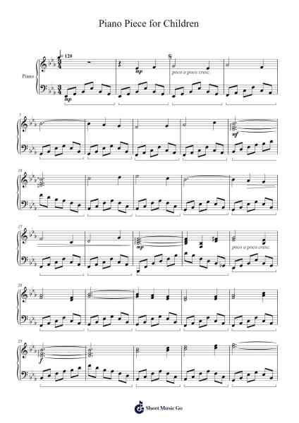 Piano Piece for Children Sheet Music by Masao Aichi-Arr.Chrisphael Reedno