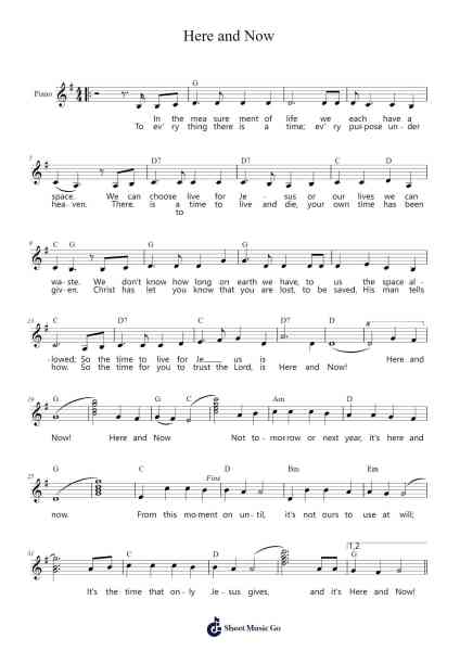 Here and Now Sheet Music by Anita Akers-Arr.Nodric