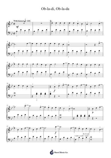 Ob-la-di, Ob-la-da 樂譜由 The Beatles - 編曲 Fagee
