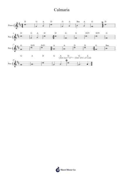Calmaria Sheet Music by Olcas Blackdo-Arr.Janecher Duh
