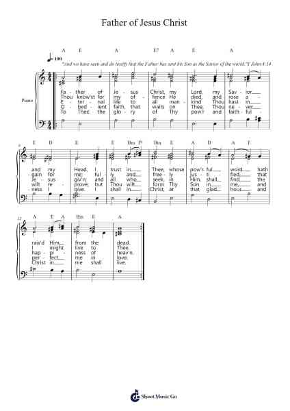 Father of Jesus Christ Sheet Music by Charles Wesley-Arr.Thodorece