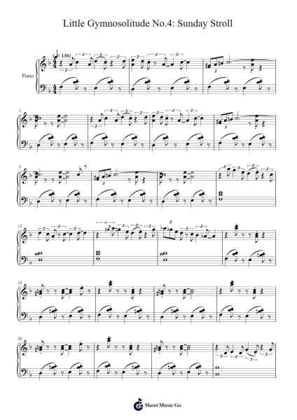 Little Gymnosolitude No.4: Sunday Stroll Sheet Music by Tuukka Jokilehto-Arr.Gwenning