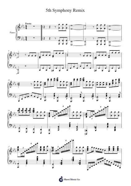 5th Symphony Remix Sheet Music by Ludwig van Beethoven-Arr.Chrislus Edtience
