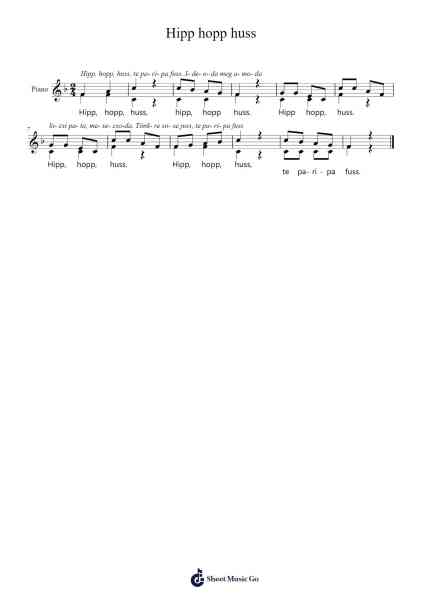 Hipp hopp huss Notenblatt von undefined-Arr.Anolds