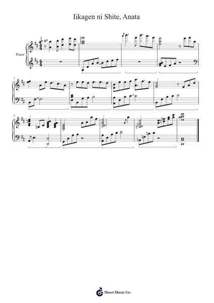 Iikagen ni Shite, Anata Sheet Music by -Arr.Lespenn