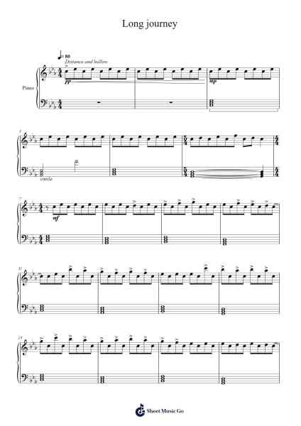 Long journey Op.1 No.1 Sheet Music by Alan Huynh-Arr.Babberg Neriam