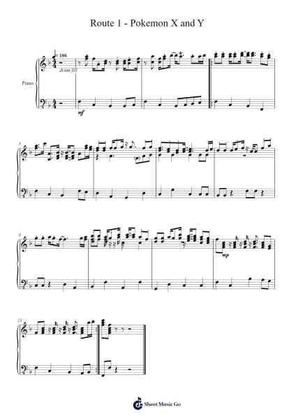 Route 1 - Pokemon X and Y Sheet Music by Shota Kageyama-Arr.Popgram Migcky