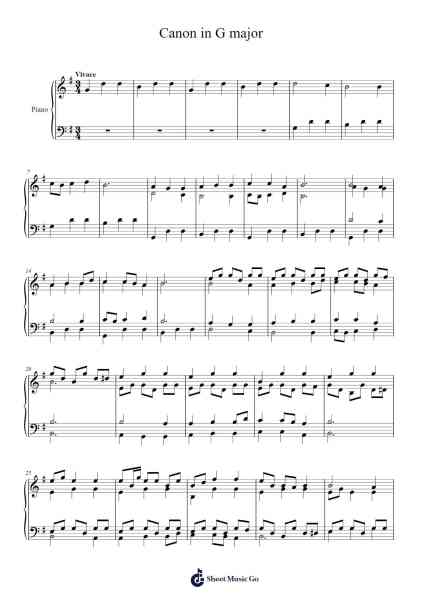 Canon in D Major Sheet Music by Delard-Arr.Wildbias