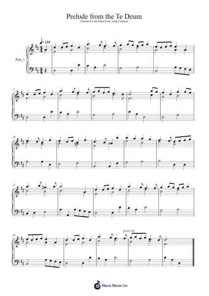 Prelude from the Te Deum Sheet Music by Marc-Antoine Charpentier-Arr.Ligreen
