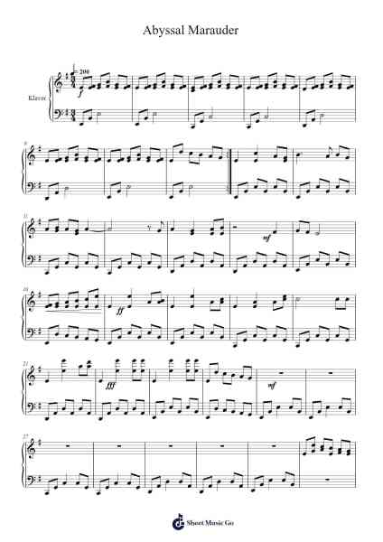 Abyssal Marauder Sheet Music by Uptodd-Arr.Boycefax