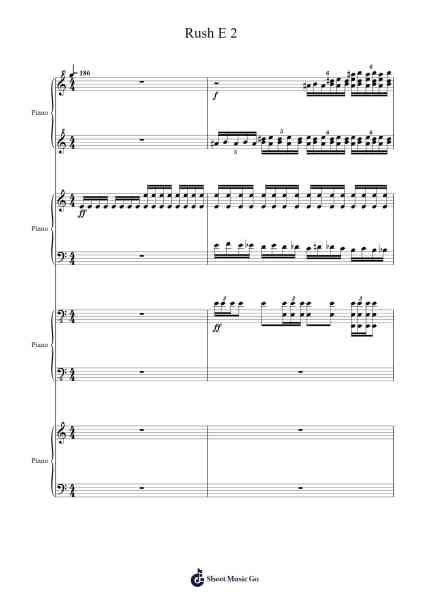 Rush E 2 Sheet Music by Sheet Music Boss-Arr.Iannet Shelac