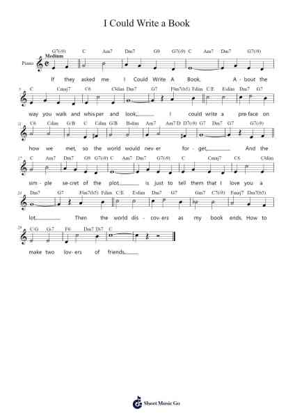 I Could Write a Book Sheet Music by Richard Rodgers-Arr.Gedodd