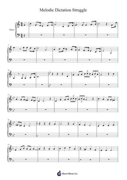Melodic Dictation Struggle Sheet Music by saxylady1015-Arr.Huce Earlville