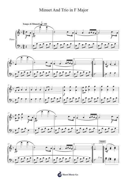 Minuet And Trio in F Major Sheet Music by undefined-Arr.Beroll