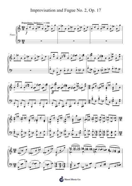 Improvisation and Fugue No. 2, Op. 17 Sheet Music by Yağız Arslan-Arr.Fmar Geearl