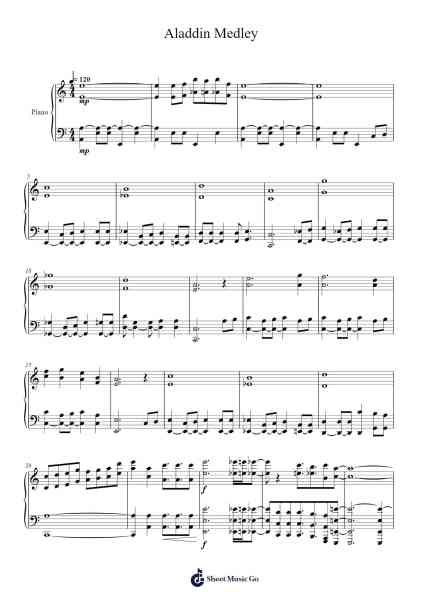 Aladdin Medley Sheet Music by Lewlyle Blackcrofts-Arr.Keatssoll