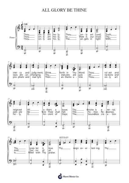 ALL GLORY BE THINE Sheet Music by Davebel-Arr.Temvogt Roblome