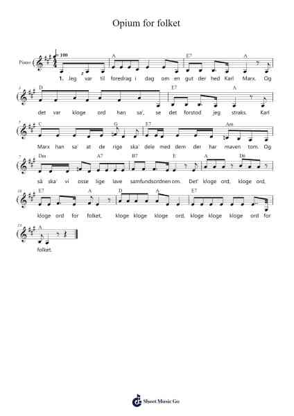 Opium for folket Sheet Music by Ole Nielsby-Arr.Herloyd