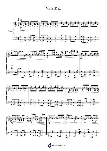 Virus Rag 楽譜 by Stilkim-Arr.Huttwer Sampland