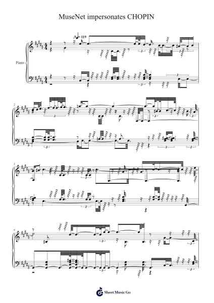 MuseNet impersonates CHOPIN Sheet Music by MuseNet-Arr.Bownio Elroytier
